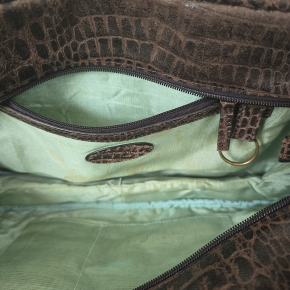 ⭐️40% Off⭐️ Donna Dixon Brown Crocodile Embossed Leather Shoulder Bag - Picture 13 of 16